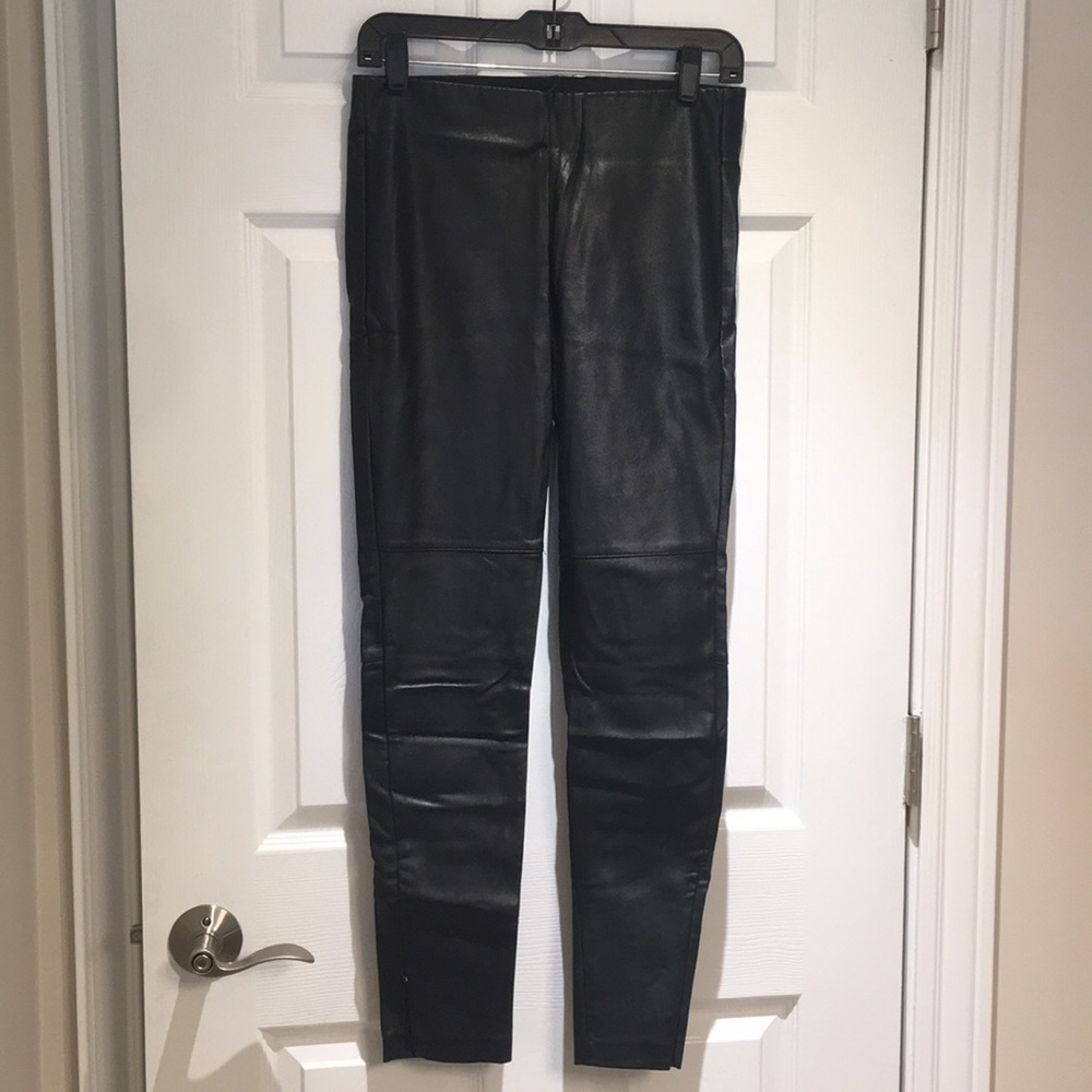 Black leather like pants